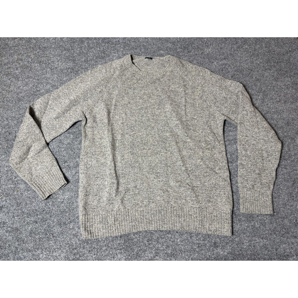J.CREW Sweater Mens M Gray Lambswool Tight Knit Crew Neck Pullover Long Sleeve